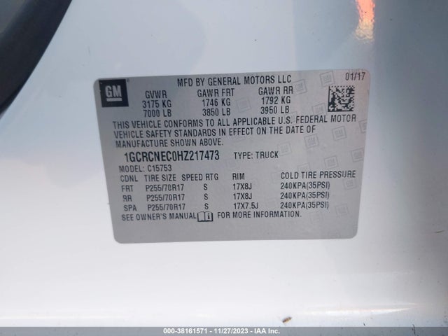Chevrolet Silverado 1500 Ls 2017 1GCRCNEC0HZ217473 Image 9