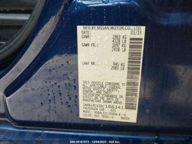 1N4BL4CV2KC186341 Nissan Altima 2.5 Sr