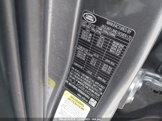 SALZL2GX2LH024070 Land Rover Range Rover Evoque R-dynamic Se