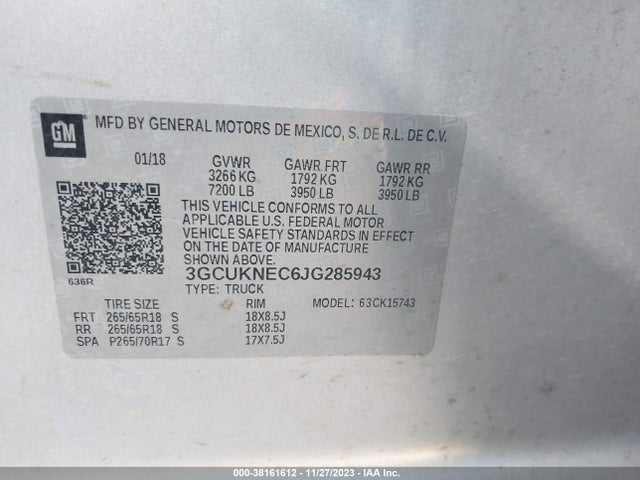 Chevrolet Silverado 1500 Ls 2018 3GCUKNEC6JG285943 Image 9