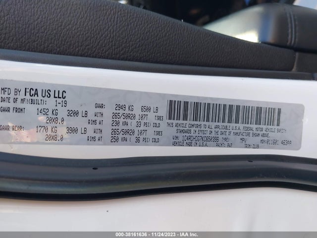 Dodge Durango Gt Plus Rwd 2019 1C4RDHDG7KC650396 Image 9