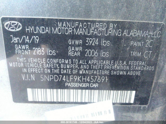 Hyundai ELANTRA SE 2019 5NPD74LF9KH457691 Image 9