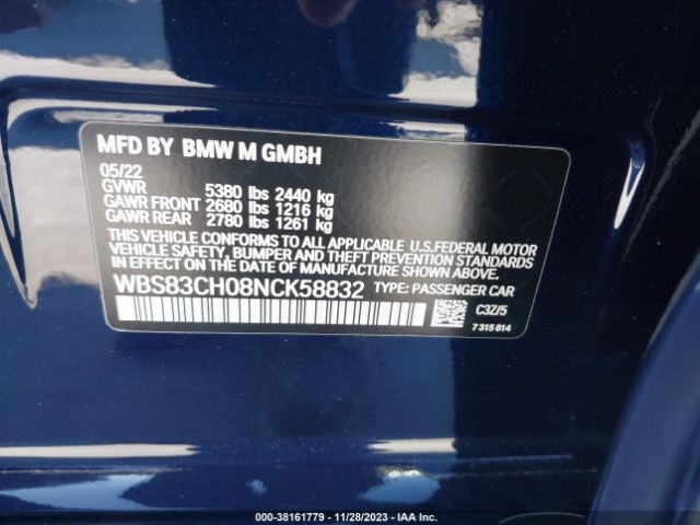 WBS83CH08NCK58832 BMW M5
