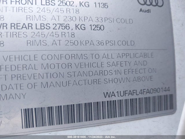 WA1UFAFL4FA090144 Audi Allroad 2.0t Premium
