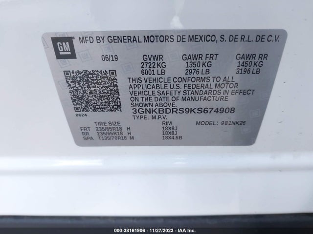 Chevrolet Blazer 2019 3GNKBDRS9KS674908 Image 9