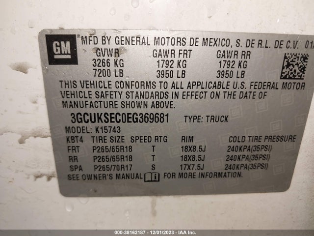 Chevrolet Silverado 1500 2lz 2014 3GCUKSEC0EG369681 Image 9