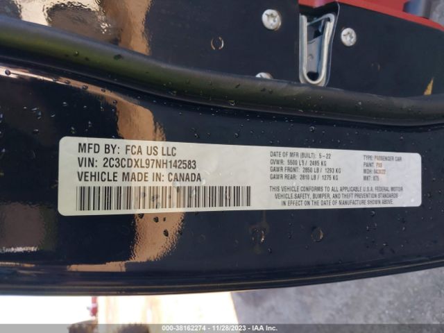 2C3CDXL97NH142583 Dodge Charger Srt Hellcat Widebody