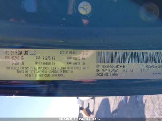 38162913 :رقم المزاد ، 2C3CDZAG0JH132498 vin ، 2018 Dodge Challenger Sxt مزاد بيع