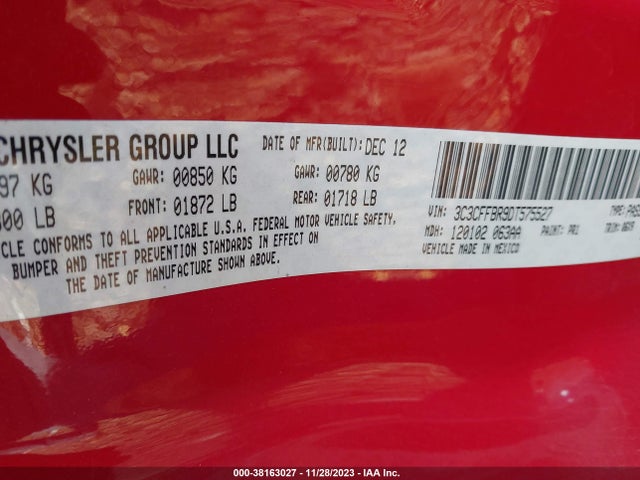 2013 FIAT 500 3C3CFFBR9DT575527 Photo 8