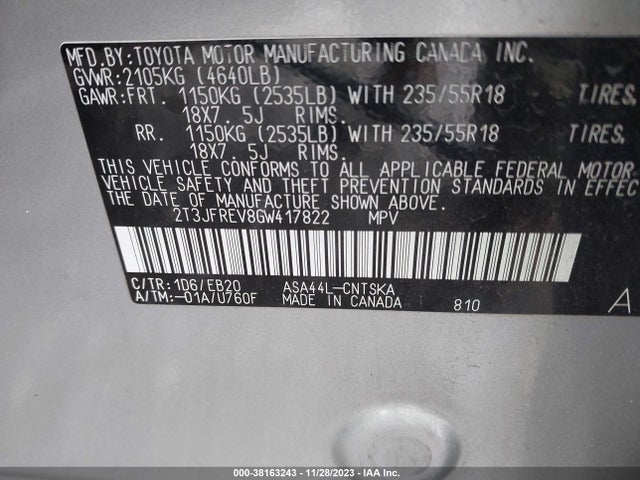 Toyota RAV4 SE 2016 2T3JFREV8GW417822 Image 9