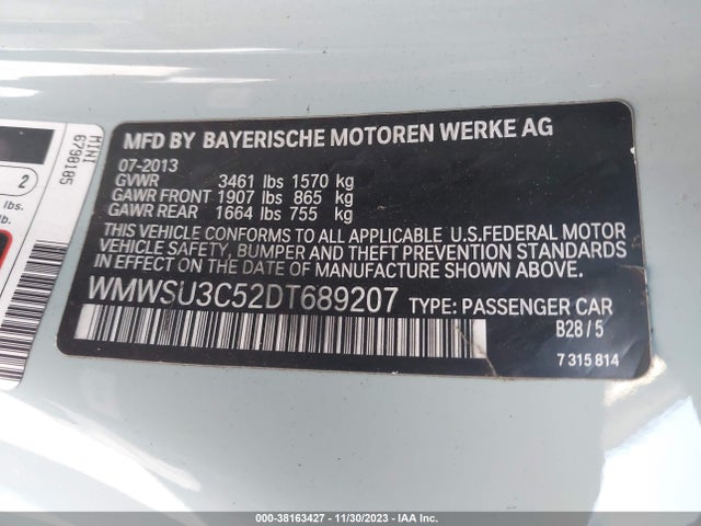 2013 MINI HARDTOP WMWSU3C52DT689207 Photo 8