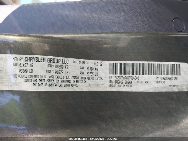 2013 FIAT 500 3C3CFFARXDT514348 Photo 8