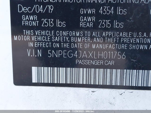Hyundai SONATA SE 2020 5NPEG4JAXLH011756 Image 9
