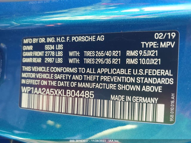 2019 PORSCHE MACAN WP1AA2A5XKLB04485 Photo 8