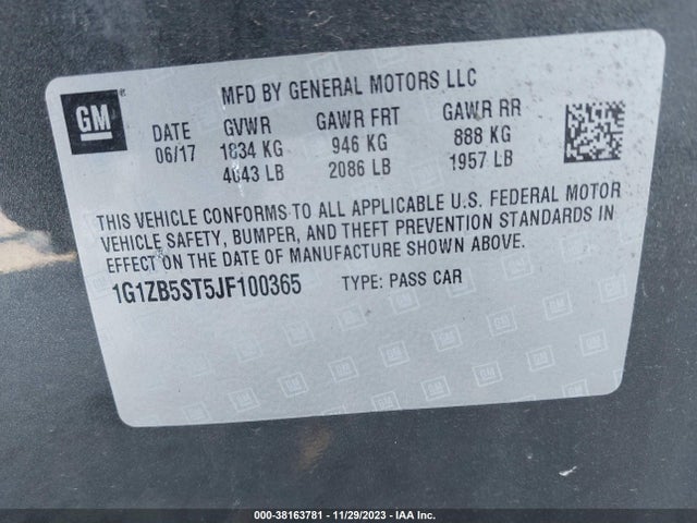 Chevrolet Malibu 1ls 2018 1G1ZB5ST5JF100365 Image 9