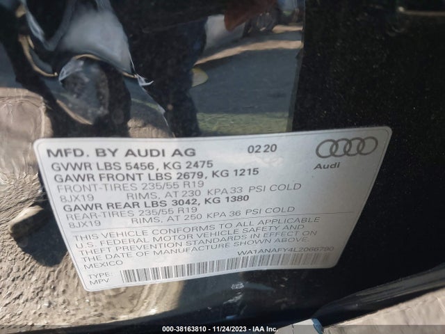 WA1ANAFY4L2066790 Audi Q5 Premium 45 Tfsi Quattro S Tronic
