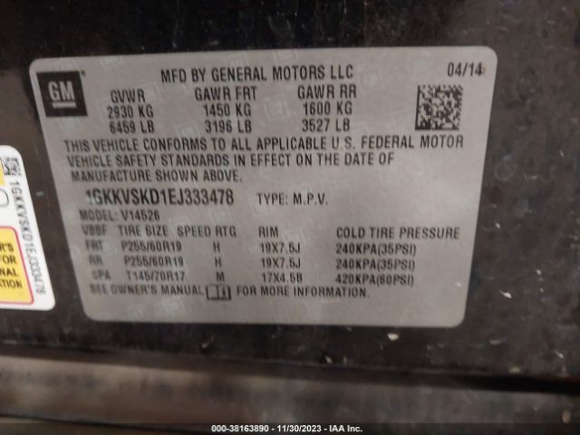 1GKKVSKD1EJ333478 GMC Acadia Slt-2