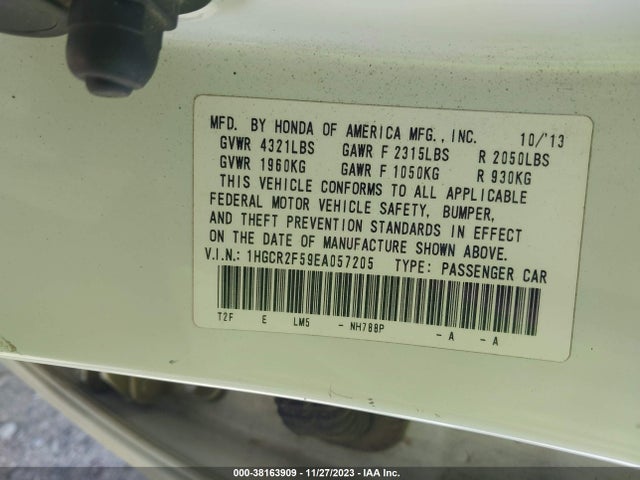 Honda Accord Sport 2014 1HGCR2F59EA057205 Image 9