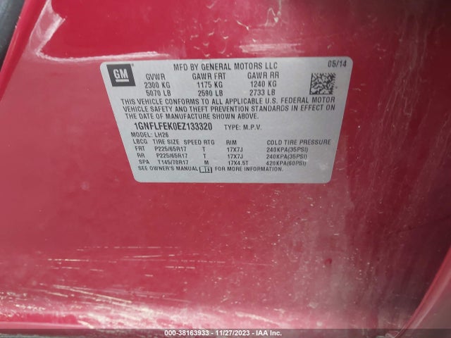 Chevrolet EQUINOX 1LT 2014 1GNFLFEK0EZ133320 Image 9