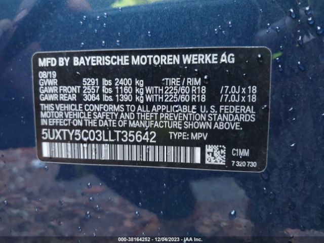 5UXTY5C03LLT35642 BMW X3 Xdrive30i