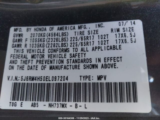 5J6RM4H50EL097204 Honda CR-V EX