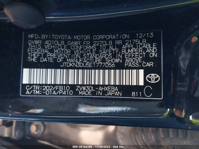 Toyota Prius Two 2014 JTDKN3DU5E1777056 Image 9