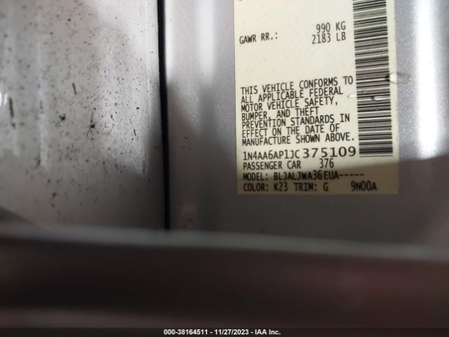 1N4AA6AP1JC375109 Nissan Maxima 3.5 Sv