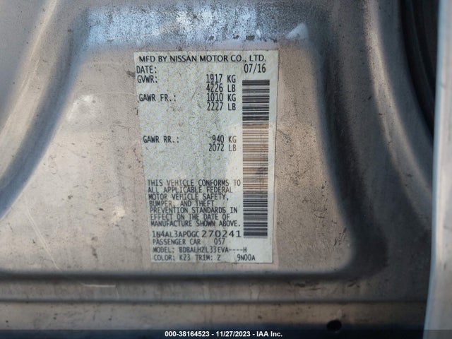 Nissan Altima 2.5 Sr 2016 1N4AL3AP0GC270241 Image 9