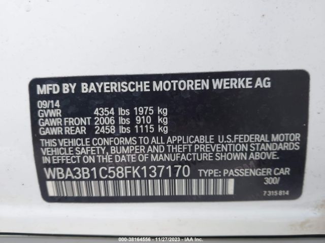 2015 BMW 320I WBA3B1C58FK137170 Photo 8