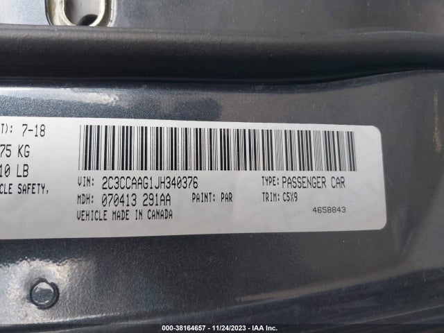 Chrysler 300 Touring 2018 2C3CCAAG1JH340376 Image 9