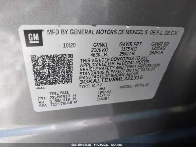 3GKALTEV8ML321315 GMC Terrain Awd Sle