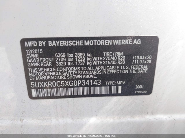 5UXKR0C5XG0P34143 BMW X5 Xdrive35i