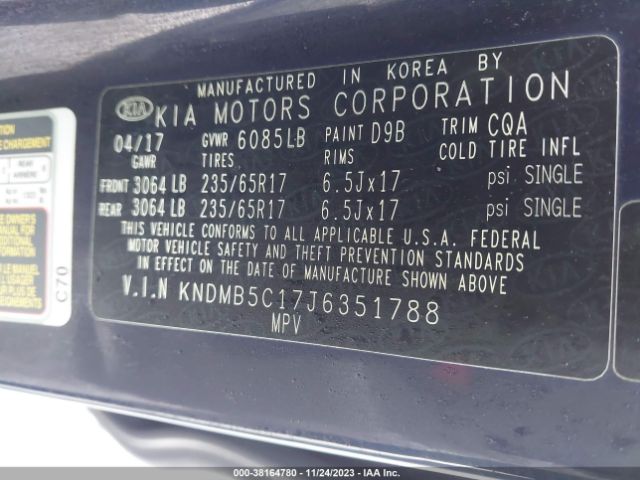KNDMB5C17J6351788 KIA SEDONA LX