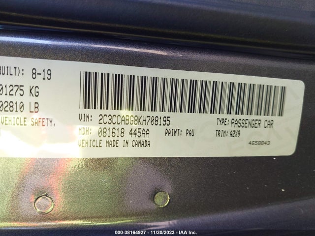 2C3CCABG8KH708195 Chrysler 300 300s