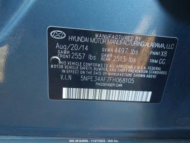 5NPE34AF7FH068105 Hyundai Sonata Sport