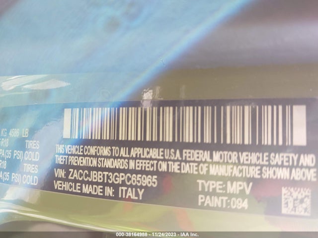 ZACCJBBT3GPC65965 Jeep Renegade 75th Anniversary