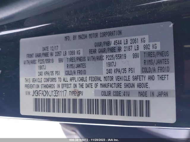 JM3KFACMXJ1331117 Mazda Cx-5 Touring