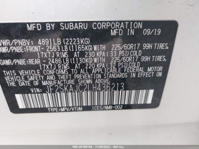 2020 SUBARU FORESTER JF2SKAJC2LH436213 Photo 8