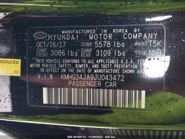 Genesis G90 3.3t Premium 2018 KMHG34JA9JU043472 Image 9