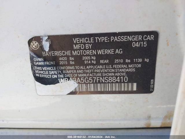 BMW 328I 2015 WBA3A5G57FNS88410 Image 9