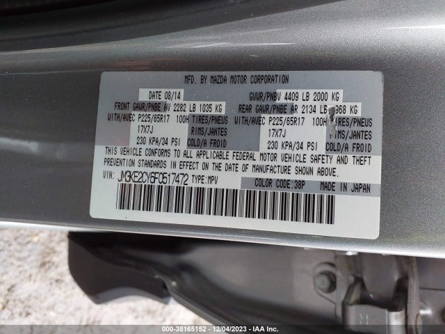 Mazda Cx-5 Touring 2015 JM3KE2CY6F0517472 Image 9