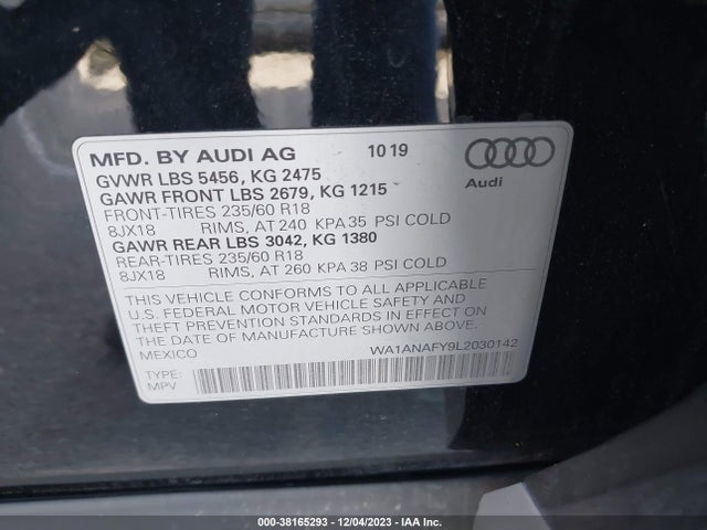 WA1ANAFY9L2030142 Audi Q5 Premium 45 Tfsi Quattro S Tronic/titanium Premium 45 Tfsi Quattro S Tronic