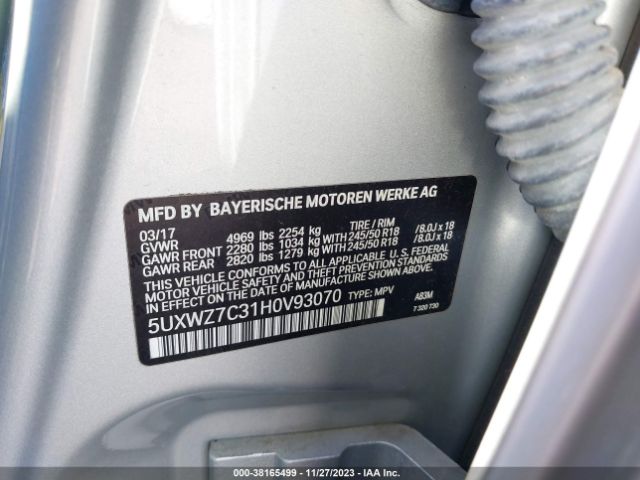 5UXWZ7C31H0V93070 BMW X3 Sdrive28i