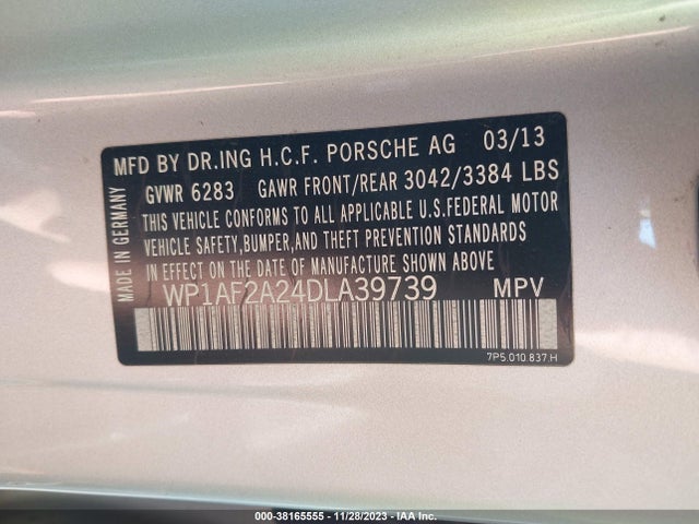 2013 PORSCHE CAYENNE WP1AF2A24DLA39739 Photo 8