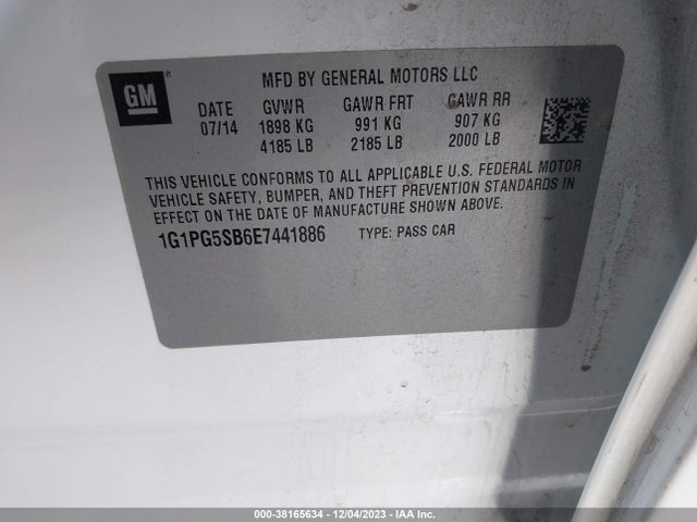 Chevrolet CRUZE LTZ 2014 1G1PG5SB6E7441886 Image 9