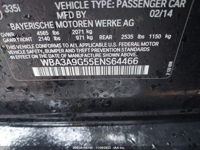 BMW 335i 2014 WBA3A9G55ENS64466 Image 9