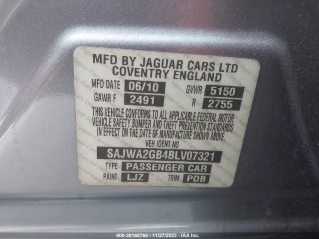 2011 JAGUAR XJ SAJWA2GB4BLV07321 Photo 8