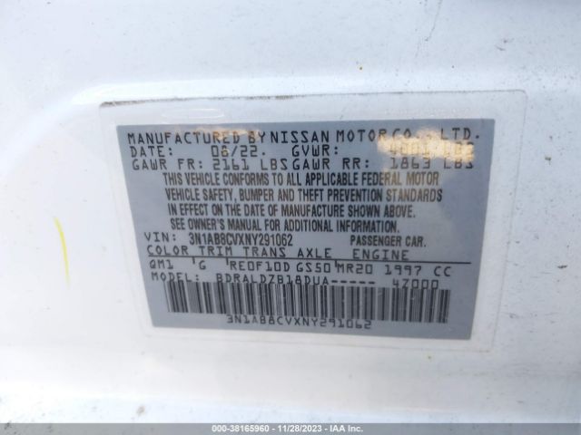 3N1AB8CVXNY291062 Nissan Sentra Sv Xtronic Cvt