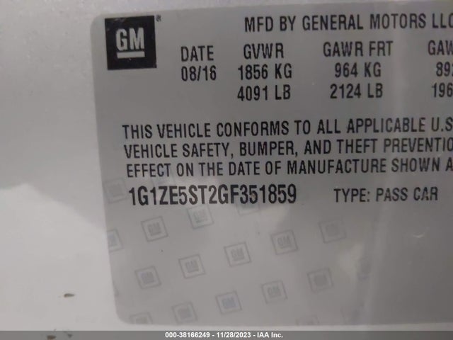 Chevrolet MALIBU 1LT 2016 1G1ZE5ST2GF351859 Image 9