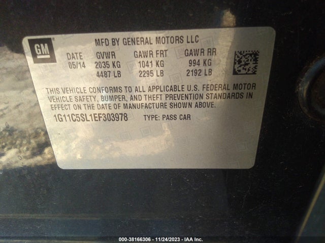 Chevrolet MALIBU LT 2014 1G11C5SL1EF303978 Image 9